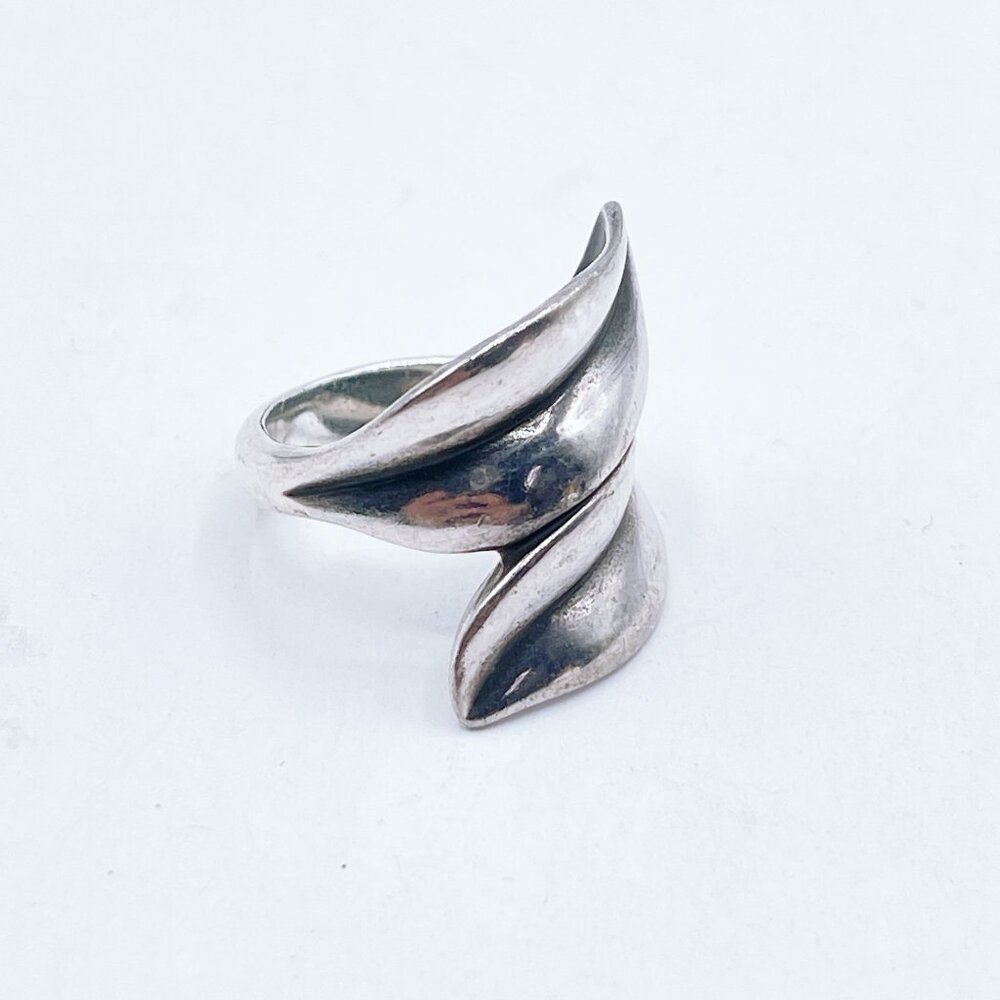 James Avery Retired Sterling Silver Leaf Wave Design Ring Vintage Piece 5
